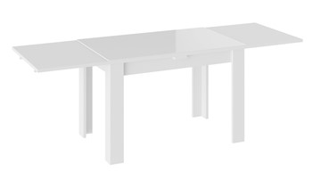 Обеденный раздвижной стол Норман тип 1, цвет Белый/Стекло белый глянец во Владикавказе - предосмотр 1