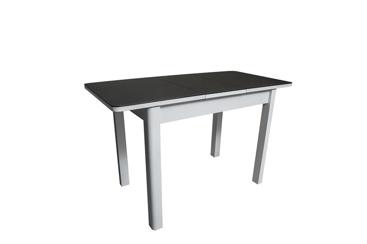 Кухонный раскладной стол Айсберг-2СТ белое/черное/прямые массив во Владикавказе - изображение 1