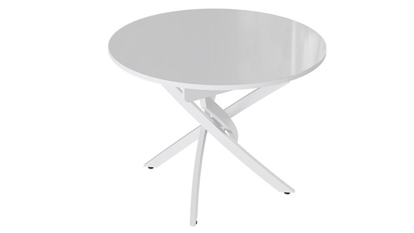 Раздвижной стол Diamond тип 3 (Белый муар/Белый глянец) во Владикавказе - изображение