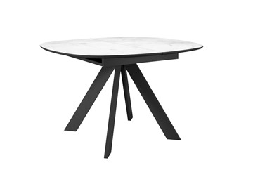 Керамический стол DikLine BK100 Керамика Белый мрамор/подстолье черное/опоры черные во Владикавказе