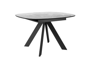 Керамический кухонный стол DikLine BK100 Керамика Серый мрамор/подстолье черное/опоры черные во Владикавказе