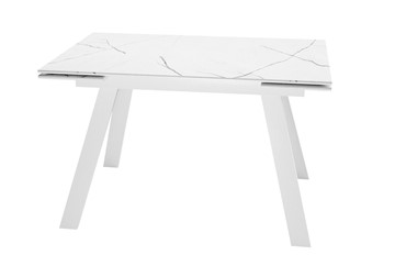 Керамический кухонный стол DikLine DKL140 Керамика Белый мрамор/опоры белые (2 уп.) во Владикавказе