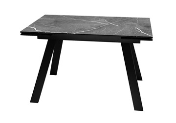 Кухонный стол раздвижной DikLine DKL140 Керамика Черный мрамор/опоры черные (2 уп.) во Владикавказе