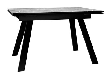 Керамический обеденный стол DikLine DKL140 Керамика Серый мрамор/опоры черные (2 уп.) во Владикавказе