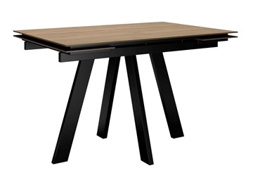 Кухонный стол раскладной DikLine DM120 Дуб галифакс / опоры черные во Владикавказе