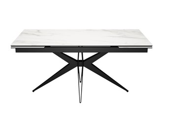 Раскладной стол DikLine KW160 мрамор С41 (керамика белая)/опоры черные во Владикавказе