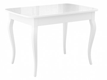 Кухонный стол раздвижной Dikline M120 Белый/стекло белое глянец/ножки MC белые во Владикавказе