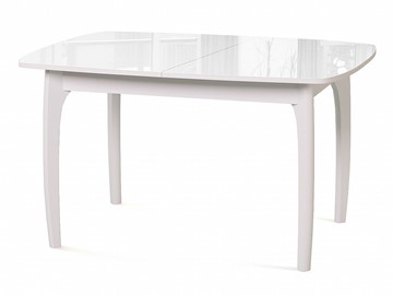 Кухонный стол раскладной Dikline M20 стекло белое/ножки белые во Владикавказе