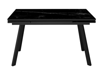 Керамический обеденный стол DikLine SKA125 Керамика Черный мрамор/подстолье черное/опоры черные (2 уп.) во Владикавказе