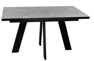 Раскладной стол DikLine SKM140 Керамика серый мрамор/подстолье черное/опоры черные (2 уп.) во Владикавказе
