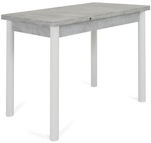 Кухонный стол раздвижной Милан-1 EVO, ноги металлические белые, светлый цемент во Владикавказе