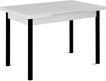 Обеденный раздвижной стол Милан-1 EVO, ноги металлические черные, белый цемент во Владикавказе
