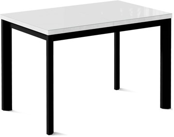 Кухонный стол раскладной Нагано-1G (ноги черные, стекло cristal/белый цемент) во Владикавказе