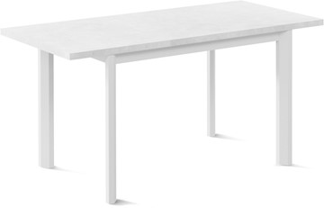 Обеденный раздвижной стол Нагано-1L (ноги металлические белые, белый цемент) во Владикавказе - предосмотр 1