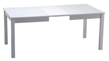 Обеденный раздвижной стол Нагано-2 стекло белое opti (хром-лак) во Владикавказе - предосмотр 1