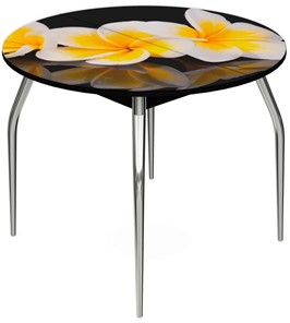 Кухонный раскладной стол Ривьера - Круг, ноги метал. крашеные №24, ФП (Цветы №11) во Владикавказе
