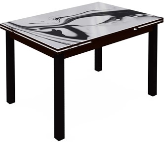 Кухонный стол раскладной Шанхай исп.1 ноги хром №10 (Exclusive h187/черный) во Владикавказе