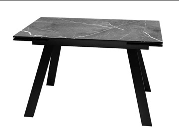 Кухонный стол раздвижной SKL 140, керамика черный мрамор/подстолье черное/ножки черные во Владикавказе