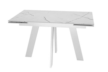Раздвижной стол SKM 120, керамика белый мрамор/подстолье белое/ножки белые во Владикавказе
