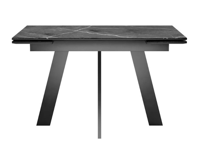 Кухонный раздвижной стол SKM 120, керамика черный мрамор/подстолье черное/ножки черные во Владикавказе - изображение 2
