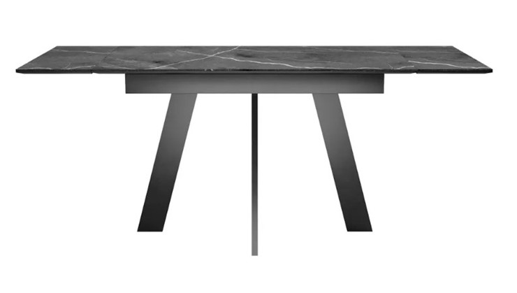 Кухонный раздвижной стол SKM 120, керамика черный мрамор/подстолье черное/ножки черные во Владикавказе - изображение 4