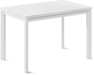 Кухонный стол раскладной Токио-1L (ноги металлические белые, белый цемент) во Владикавказе