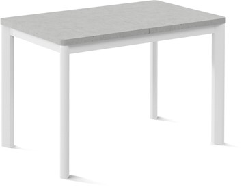 Кухонный стол раздвижной Токио-1L (ноги металлические белые, светлый цемент) во Владикавказе