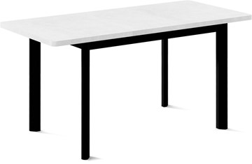 Обеденный раздвижной стол Токио-2L (ноги металлические черные, белый цемент) во Владикавказе - предосмотр 1