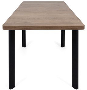 Кухонный стол раскладной Токио-2L (ноги металлические черные, дуб табако) во Владикавказе - предосмотр 5