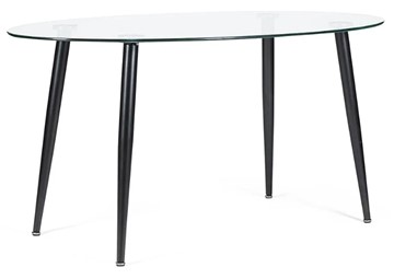 Обеденный стол KASSEL (mod. DT333) металл/закаленное стекло (10 мм), 150х90х75см, черный во Владикавказе