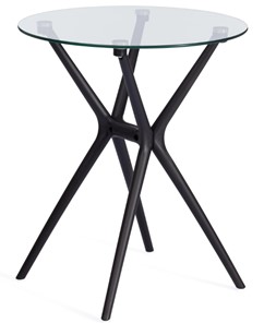 Стеклянный кухонный стол PARNAVAZ (mod. 29) пластик/стекло, 60х60х70,5 прозрачный/черный арт.19698 во Владикавказе