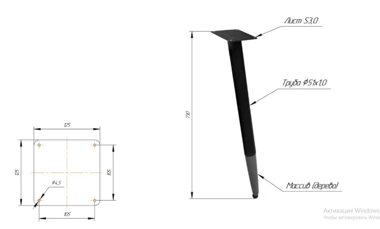 Стол кухонный SHT-TU12 (3 шт.)/ТT8 60/60 (черный/темный орех/прозрачный лак/коричневая сепия) во Владикавказе - изображение 1