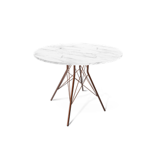 Круглый стол на кухню SHT-TU2-1 / SHT-TT 90 ЛДСП (мрамор кристалл/медный металлик) во Владикавказе