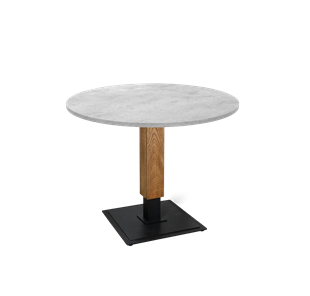 Обеденный круглый стол SHT-TU22 / SHT-TT 90 ЛДСП (бетон чикаго светло-серый/дуб брашированный корич/черный муар) во Владикавказе