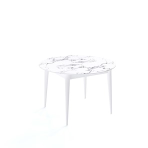 Обеденный круглый стол Kenner W1200 (Белый/Мрамор белый) во Владикавказе