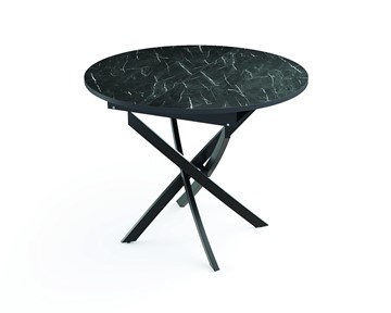 Стол кухонный раскладной 55.04 Адажио, мрамор черный/черный/металл черный во Владикавказе