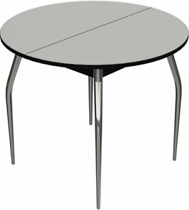 Маленький стол Ривьера исп. круг хром №5 (стекло белое/черный) во Владикавказе