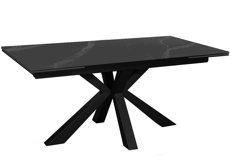 Стол обеденный раздвижной DikLine SFE160 Керамика Черный мрамор/подстолье черное/опоры черные (2 уп.) во Владикавказе - изображение 1