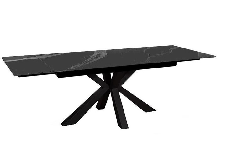 Стол обеденный раздвижной DikLine SFE160 Керамика Черный мрамор/подстолье черное/опоры черные (2 уп.) во Владикавказе - изображение 2