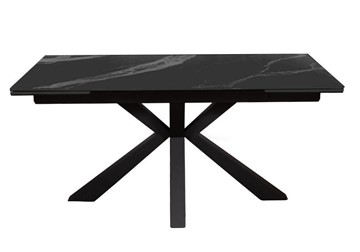 Керамический стол раздвижной DikLine SFE160 Керамика Черный мрамор/подстолье черное/опоры черные (2 уп.) во Владикавказе