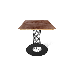 Керамический кухонный стол SHT-TU3-1/ТT8 60/60 (черный муар/прозрачный лак/коричневая сепия) во Владикавказе