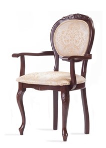 Обеденный стул Барокко с резьбой и подлокотниками (стандартная покраска) во Владикавказе
