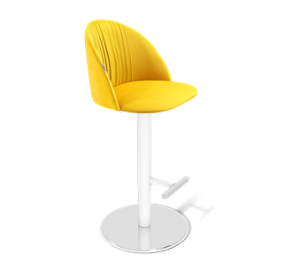Барный стул SHT-ST35-1 / SHT-S128 (имперский жёлтый/хром/белый муар) во Владикавказе