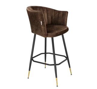 Барный стул SHT-ST42-1 / SHT-S148 (кофейный трюфель/черный муар/золото) во Владикавказе