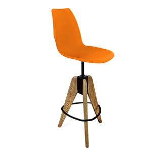 Барный стул SHT-ST29/S92 (оранжевый ral2003/брашированный коричневый/черный муар) во Владикавказе