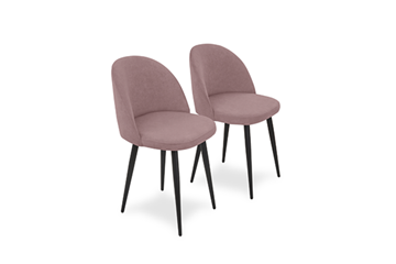 Комплект из 2-х кухонных стульев Brendoss Лайт розовый черные ножки во Владикавказе