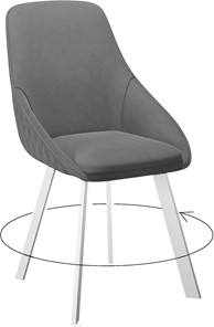 Мягкий стул 246 Поворотный, Микровелюр Z28 Темно-серый / опоры белые во Владикавказе