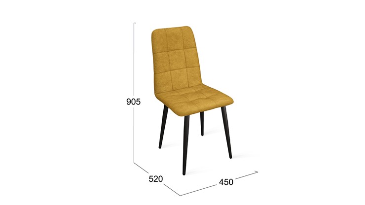 Обеденный стул Аспен К1С (Черный муар/Микровелюр Duna Curcuma) во Владикавказе - изображение 5