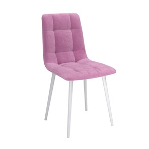 Кухонный стул Белла, велюр тенерифе розовый/Цвет металл белый во Владикавказе