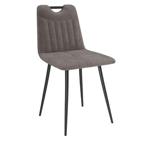 Кухонный стул Брандо, велюр тенерифе стоун/Цвет металл черный во Владикавказе
